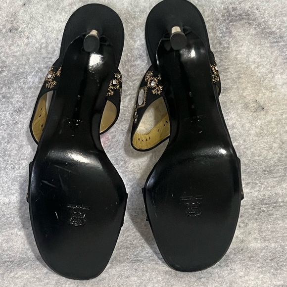 VTG*New-ST.John Satin Embellished Heeled Sandals Slip on Sandals/heels~Size:8~ - Picture 11 of 14